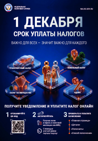 Уплата налогов да 1 декабря